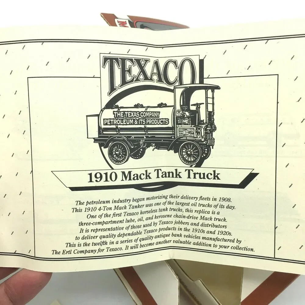 NEW Texaco 1910 Mack Tanker Truck Die Cast Bank VTG 1995 Collector's Series 12